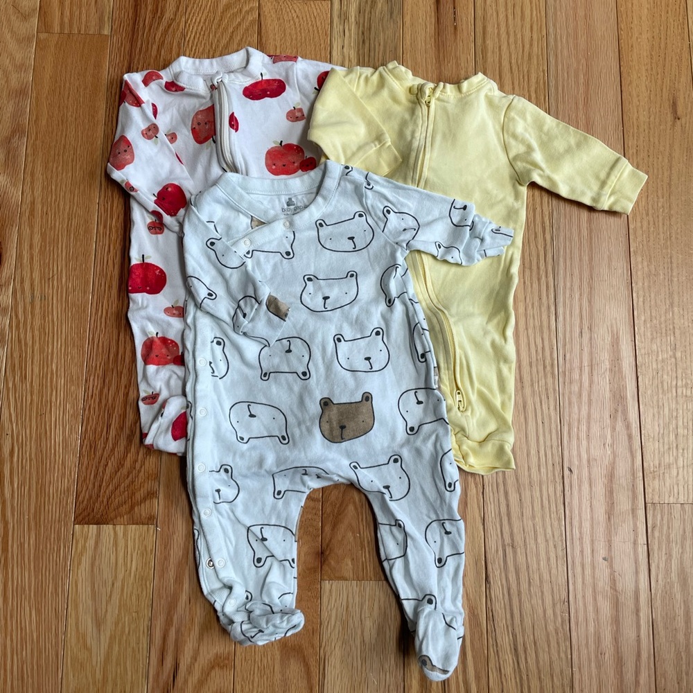 Three 0-3 month Gap and Old Navy sleepers